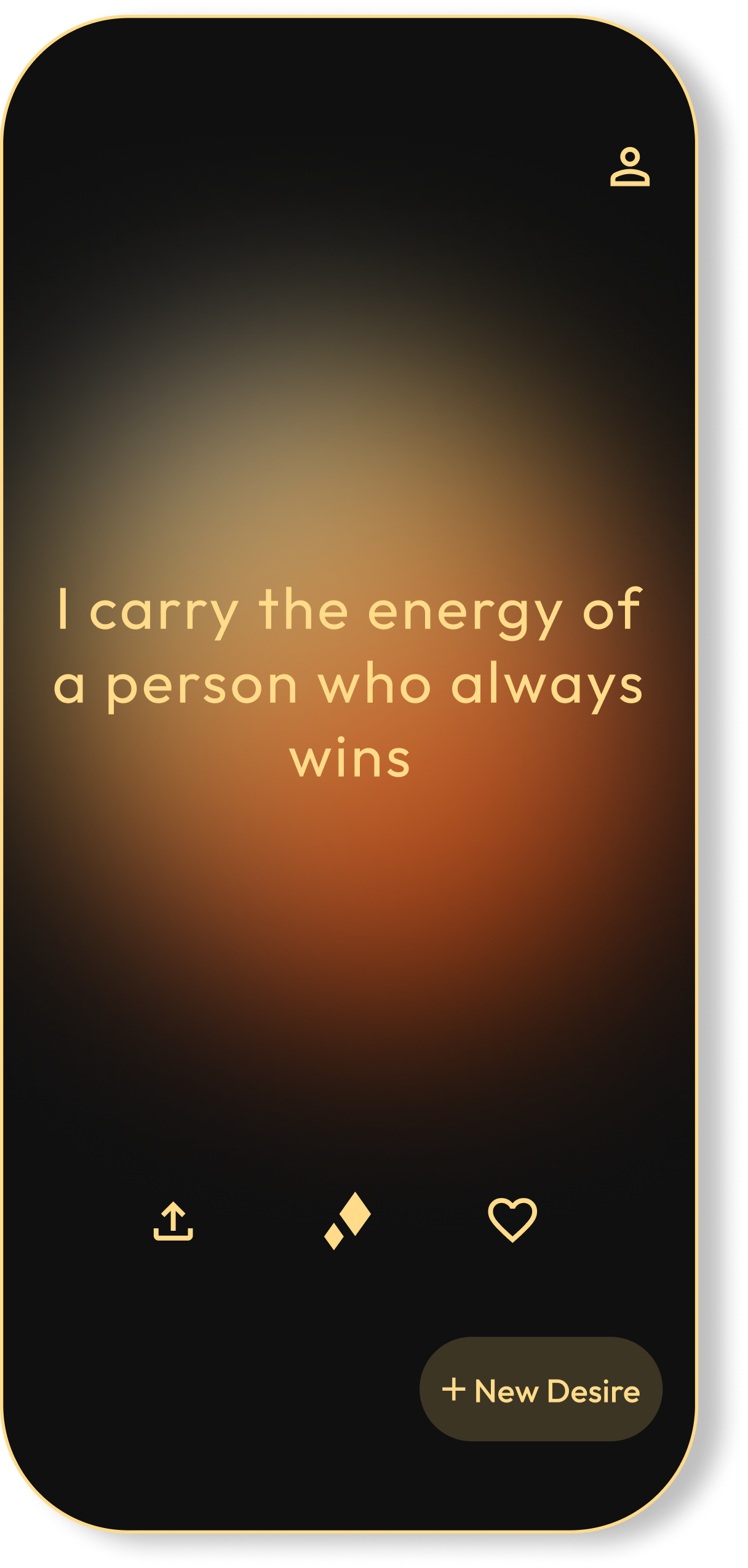 Lume app screenshot showing an affirmation about winning